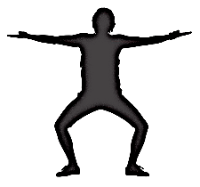 Silhouette of a stretching posture